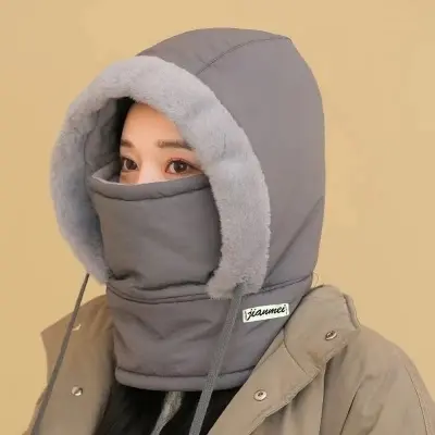 Picture of Premium Winter Cap Hooded Cap With Full Face Mask Warm Winter Cap Waterproof
