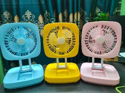 Picture of Foldable Rechargeable Fan With Light Table Fan - Multicolor