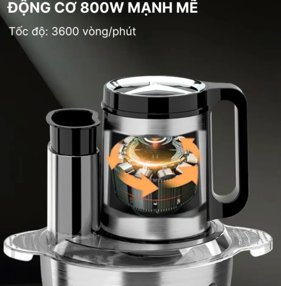 Picture of SOKANY 6 IN 1 ELECTRIC STAINLESS STEEL CHOPPER AND BLENDER. -Silver
