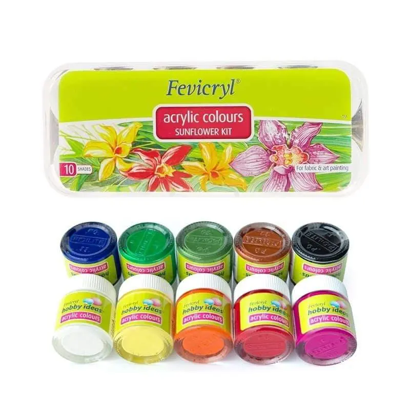 Picture of Fevicryl Acrylic Color-Sunflower Kit 150 Ml Box - Water Color -Multicolor