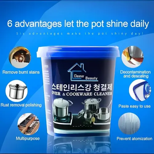 Picture of Stainless Steel Cookware Cleaning Paste Household Kitchen Cleaner Washing Pot Bottom Scale Strong (500g) - Lifestyle Mall -multicolor