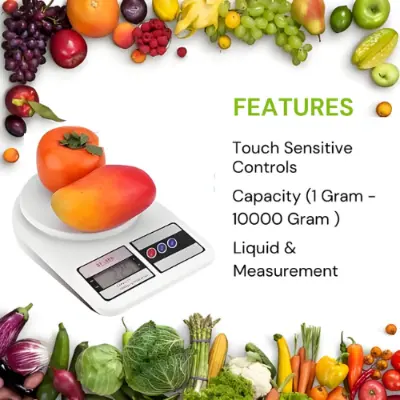 Picture of Digital Scale 10kg 1g Household Weight Scales Platform Electronic Balance Kitchen scale Baking Measure Food Cooking Tools - Lifestyle Mall -Multicolor