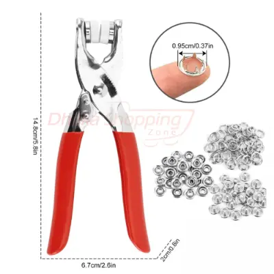 Picture of Five-prong Button Installation Tool Snap Tool Kit Metal Snap Ring Belt Fastening Pliers Clamping Tool Kit For Garment Sewing - Lifestyle Mall -Multicolor
