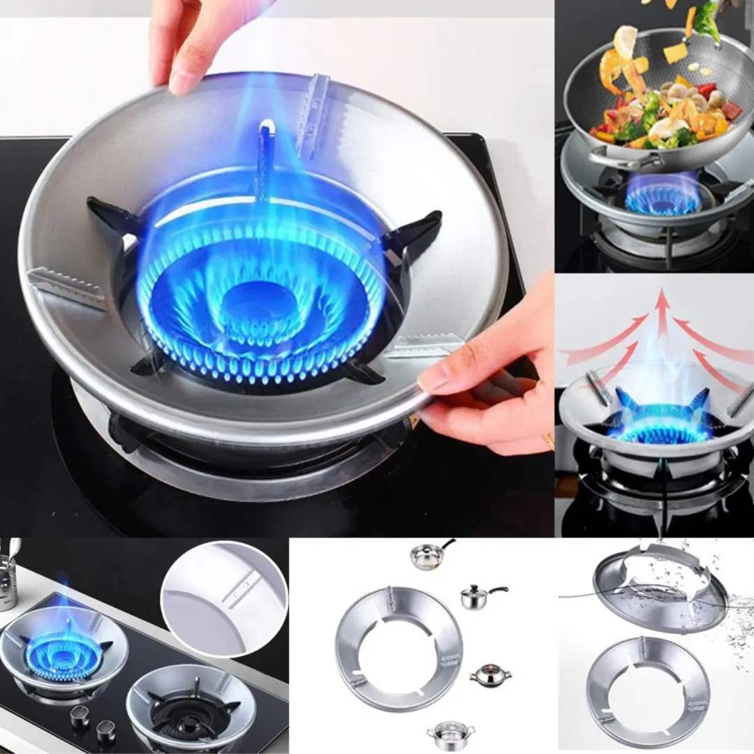 Picture of Energy Saving Gas Stove Cover Windproof Disk Windshield Bracket Universal Round Windproof Gas Stove -  Lifestyle Mall