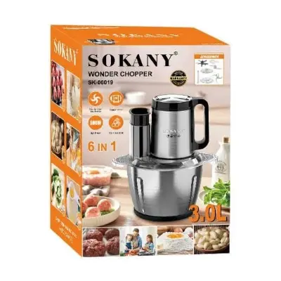 Picture of Sokany 6 in 1 Wonder Chopper. blander, Multi-functional 800w 3L 3 Speeds Control 6 in 1 Electric Food Processor Meat Grinder, salad maker