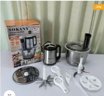 Picture of Sokany 6 in 1 Wonder Chopper. blander, Multi-functional 800w 3L 3 Speeds Control 6 in 1 Electric Food Processor Meat Grinder, salad maker
