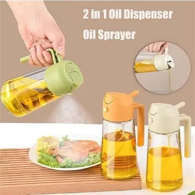Picture of 2 in 1 Oil Sprayer and Oil Dispenser Bottle 500ml -Multicolor