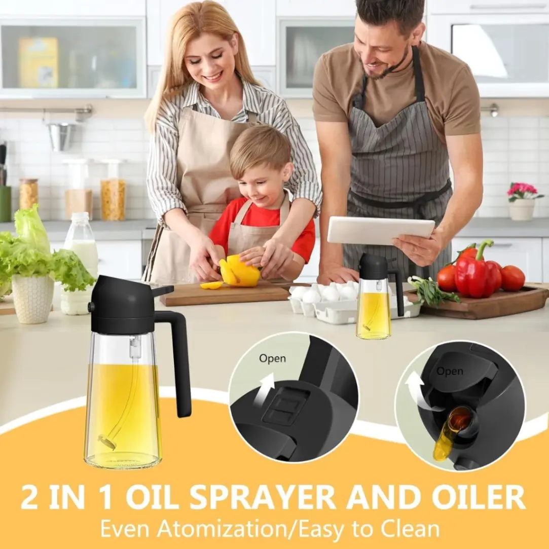 Picture of 2 in 1 Oil Sprayer and Oil Dispenser Bottle 500ml -Multicolor