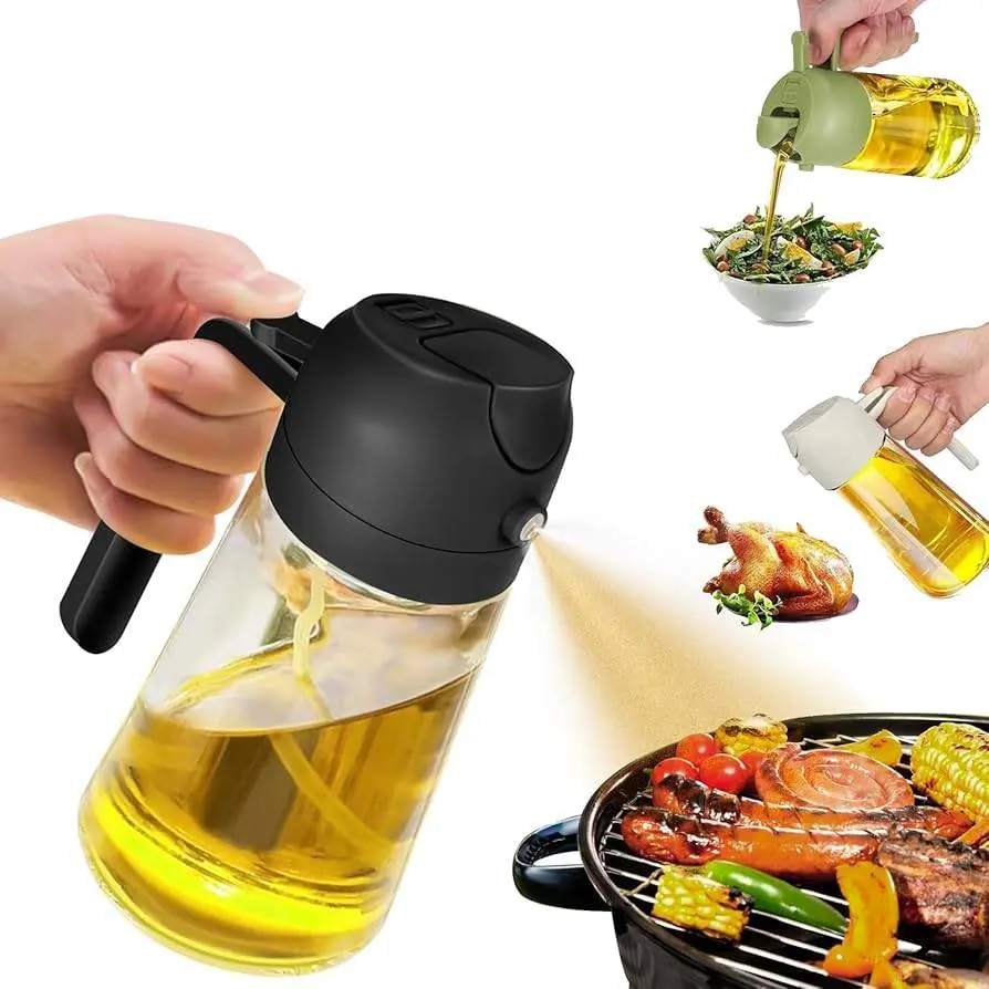 Picture of 2 in 1 Oil Sprayer and Oil Dispenser Bottle 500ml -Multicolor