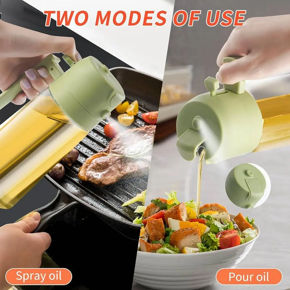 Picture of 2 in 1 Oil Sprayer and Oil Dispenser Bottle 500ml -Multicolor
