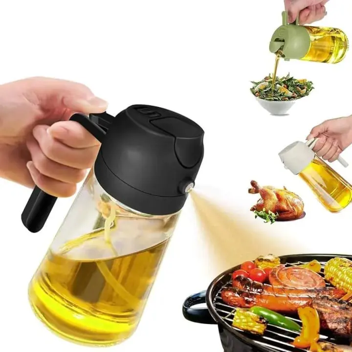 Picture of 2 in 1 Oil Sprayer and Oil Dispenser Bottle 500ml -Multicolor