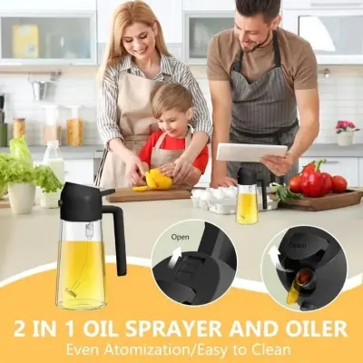 Picture of 2 in 1 Oil Sprayer and Oil Dispenser Bottle 500ml -Multicolor