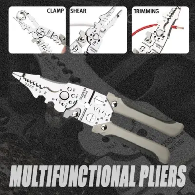 Picture of Crimper Cable Cutter Adjustable Automatic Wire Stripper Multifunctional Stripping Crimping Pliers Terminal Hand Tool -  Dhaka Shopping Zone -Multicolor