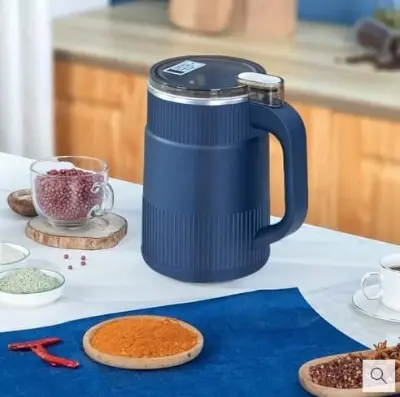 Picture of Spice Grinder Portable with Handal Electric Grain Mill Grinder Stainless Steel Dry Grain Spices Cereals Seasonings Coffee Bean Grinder -Blue