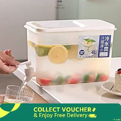 Picture of Drinks Dispenser with Tap, Water Dispenser for Refrigerator, Water Dispenser for Fridge with Tap and Filter, Cold Drink Container, Fridge Kettle for Parties, Daily Use