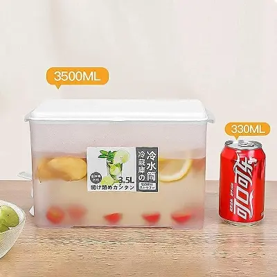 Picture of Drinks Dispenser with Tap, Water Dispenser for Refrigerator, Water Dispenser for Fridge with Tap and Filter, Cold Drink Container, Fridge Kettle for Parties, Daily Use