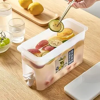 Picture of Drinks Dispenser with Tap, Water Dispenser for Refrigerator, Water Dispenser for Fridge with Tap and Filter, Cold Drink Container, Fridge Kettle for Parties, Daily Use