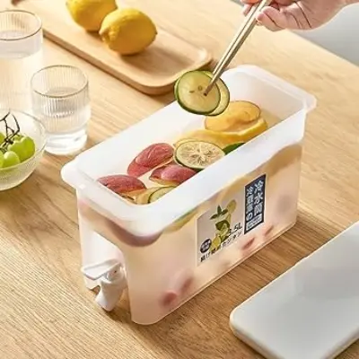 Picture of Drinks Dispenser with Tap, Water Dispenser for Refrigerator, Water Dispenser for Fridge with Tap and Filter, Cold Drink Container, Fridge Kettle for Parties, Daily Use