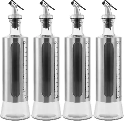 Picture of Kitchen Oil Jar Glass with Steel Cover Body 500ml -Grey