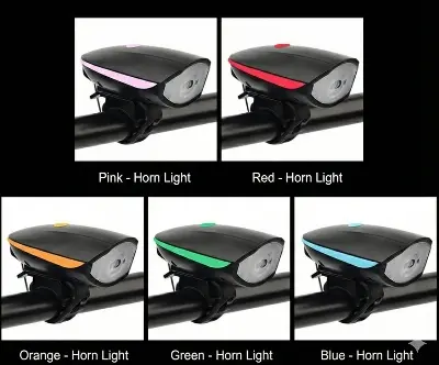 Picture of Waterproof Rechargeable 2-In-1 Bicycle Bike Light And Horn - Safety Essential For Cyclists In Various Colors