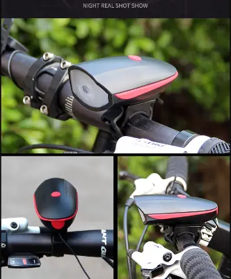 Picture of Waterproof Rechargeable 2-In-1 Bicycle Bike Light And Horn - Safety Essential For Cyclists In Various Colors