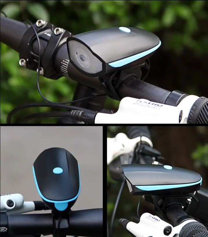 Picture of Waterproof Rechargeable 2-In-1 Bicycle Bike Light And Horn - Safety Essential For Cyclists In Various Colors