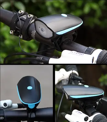 Picture of Waterproof Rechargeable 2-In-1 Bicycle Bike Light And Horn - Safety Essential For Cyclists In Various Colors