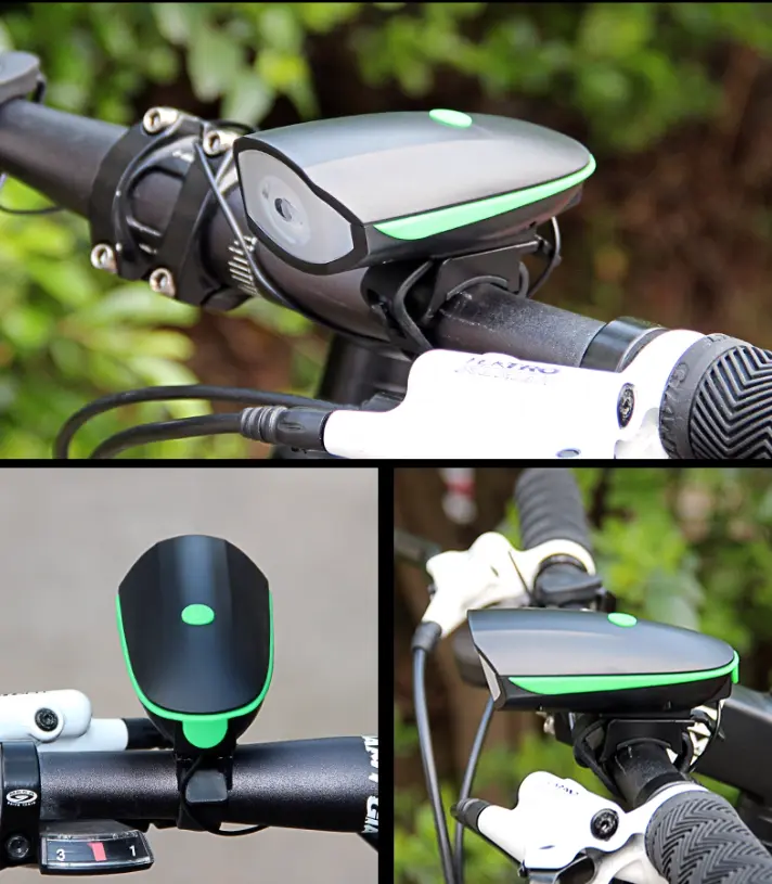 Picture of Waterproof Rechargeable 2-In-1 Bicycle Bike Light And Horn - Safety Essential For Cyclists In Various Colors