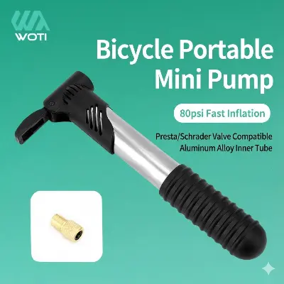 Picture of Bicycle portable pumper 80psi - Mountain bike mini pumper - Air Pump