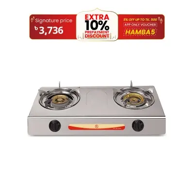 Picture of RFL Double Stainless Steel Auto Gas Stove 2-04 SRB (Cylinder Gas)