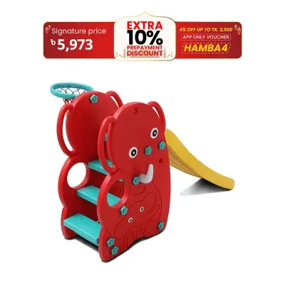 Picture of Elephant Slider Easy Set Up Playset for Indoor Outdoor Backyard, Easy to Store, Safe Toy for Toddler, Kids