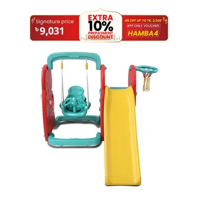 Picture of Elephant Combo Easy Set Up Playset for Indoor Outdoor Backyard, Easy to Store, Safe Toy for Toddler, Kids