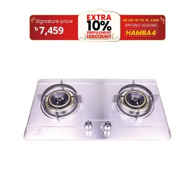 Picture of Gazi Smiss Gas Stove Double Burner Stainless Steel P-320C