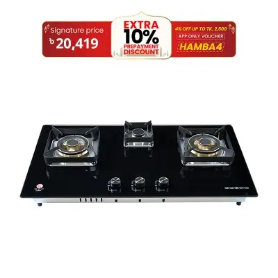 Picture of RFL BUILT IN GLS LPG/Cylinder HOB LUMINA 3 BURNER with Flame failure Device