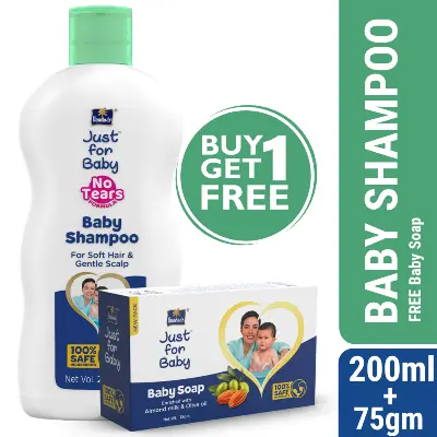 Picture of Parachute Just for Baby - Baby Shampoo 200ml (Baby Soap 75g Free)