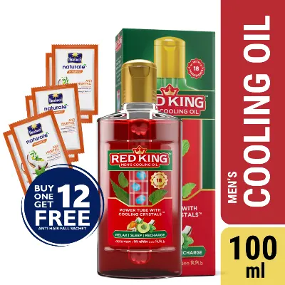 Picture of Red King Men's Cooling Oil 100ml (FREE 12 pcs Anti Hair Fall Shampoo)