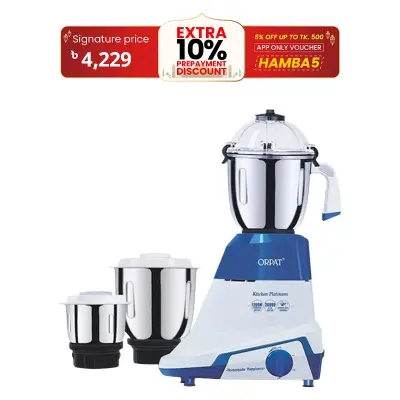 Picture of ORPAT Kitchen Platinum 1200W 3 Jars Mixer Grinder and Blender 