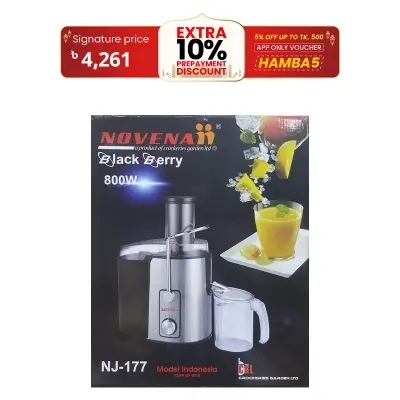 Picture of Novena Black Berry Electric Juicer (NJ-177) 800W - Enjoy Fresh Juices at Home - A Convenient Way to Stay Healthy