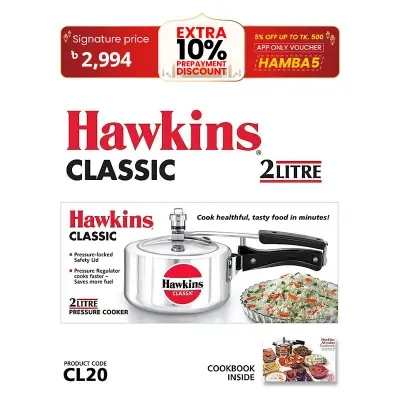 Picture of Hawkins Classic 2 L Pressure Cooker (Aluminium) Made in India