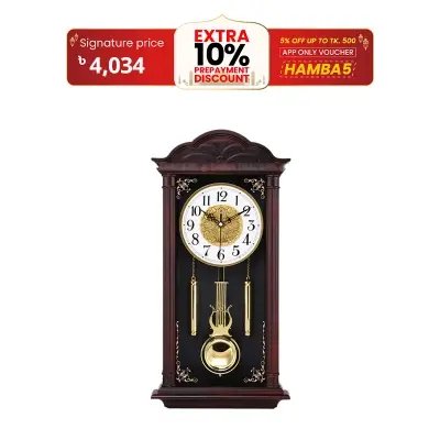 Picture of Luxury Imitation Wood Grain Retro Silent Swing Wall Clocks Large Pendulum Wall Clocks Living Room Reloj De Pared Modern Design