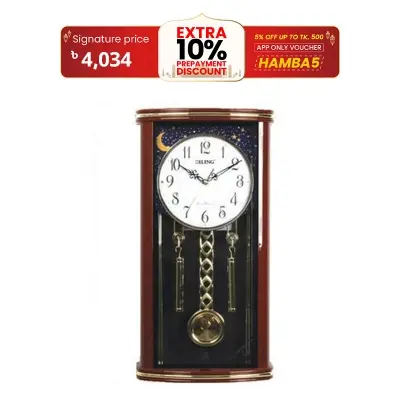 Picture of Music table clock wall clock dual-purpose rectangular classic style silent grandfather pendulum wall clock