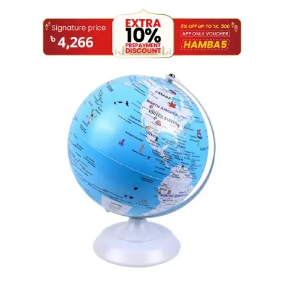Picture of 20cm Geographic Globe – PVC World Map for Students, Rotating Educational Earth Globe with Stand