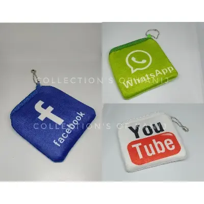 Picture of Social Media Logo Coin Purse Key Ring Bag