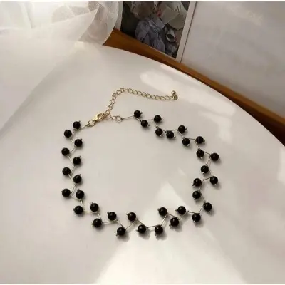 Picture of Uncommon Style Golden Metal With Black Pearl Necklace For Wome