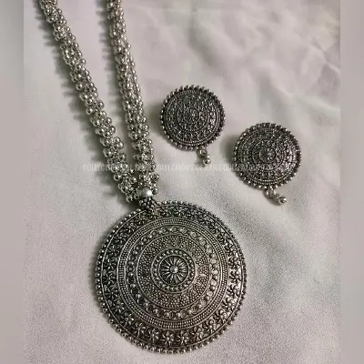 Picture of Silver Jhuluri Set with Earrings Jewelry for Women