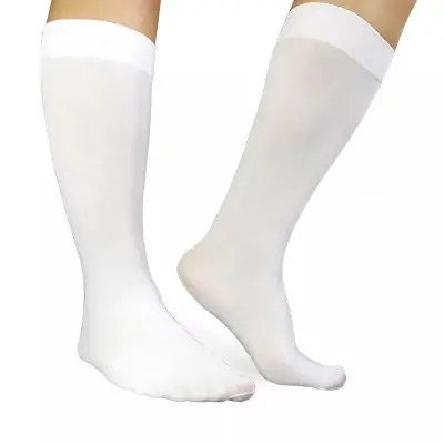 Picture of Men's High-Quality Thin Socks - White Color Fashionable Business Socks for Formal Wear