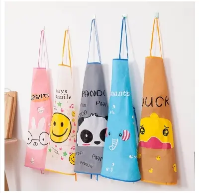 Picture of 1 pc Women Cute Cartoon Waterproof Apron Kitchen Restaurant Cooking