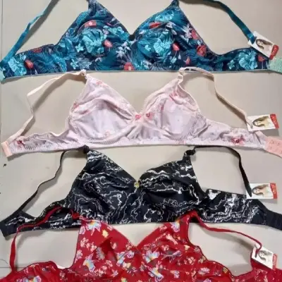 Picture of Luxury with Silk Printed Stretchable Quality Bra Combo Set for Women and Girls - Set of 4 Pieces for Comfort and Style