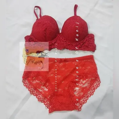 Picture of Imported QualityFull Lace Net Push Up Bra & Panty Combo Set