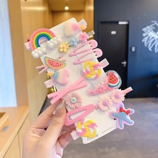 Picture of 14 Pcs Cute Hair Clip Set Bangs Hairpin